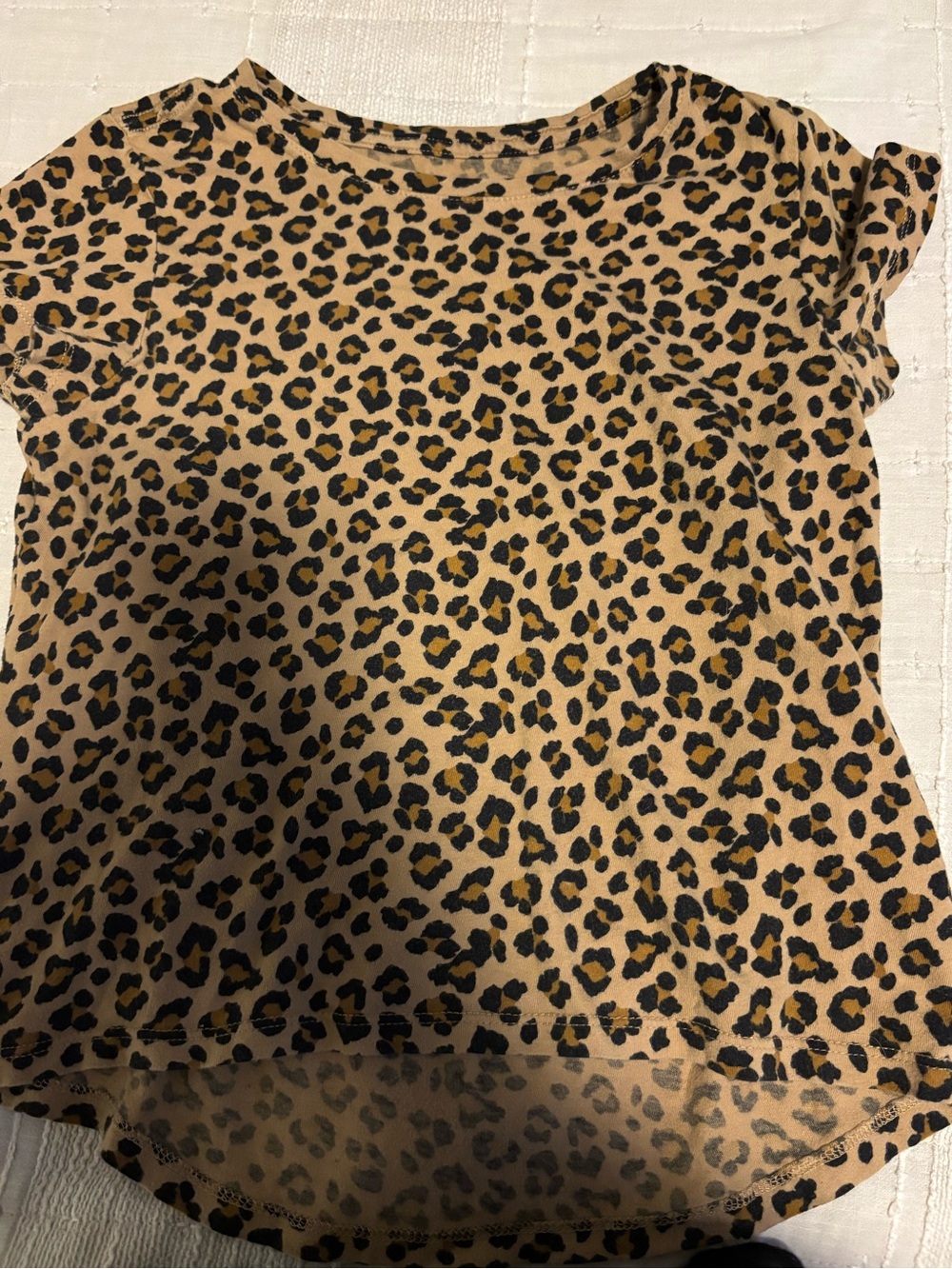Old Navy Girls' Leopard Print Short Sleeve Tee - Tan, Black